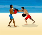 Boxer à la plage