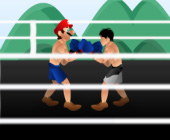 Mario le boxeur rigolo qui combat des adversaires sur un ring